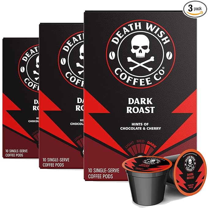 Death Wish Coffee Dark Roast Pods 30 Count