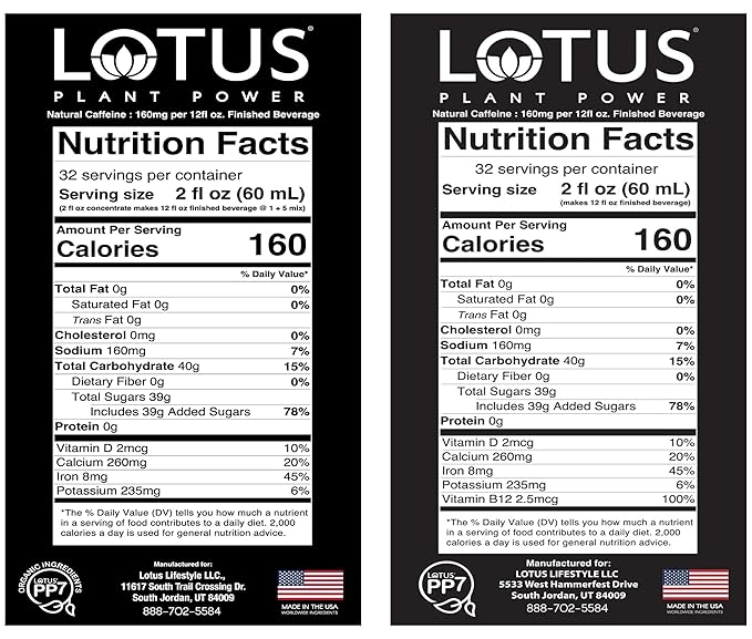 Lotus Energy Drink Concentrate 64 fl oz (White &amp Gold) Pack of 2