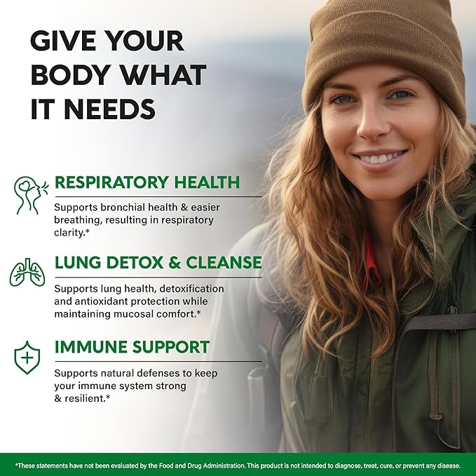 Mullein Leaf Extract for Lung Detox - Marshmallow Root | Echinacea | Oregano | Quercetin | NAC - 15-in-1 Lung Support &amp Cleanse for Smokers Supplement - Made in USA - As Drops Tincture - 120 Caps