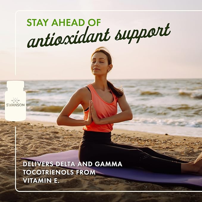 Swanson Double Strength Tocotrienols Antioxidant Supplement for Heart-Health-Conscious Adults with Delta- and Gamma-Tocotrienols (60 Liquid Capsules 100 mg Each 2 Pack)