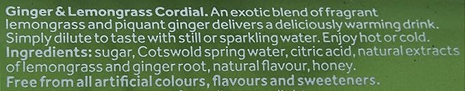 Bottle Green - Cordials - Ginger &amp Lemongrass - 500ml