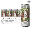 GREATER THAN Hydration for Her - Nutrient Enhanced Coconut Water Electrolyte Beverage with Real Fruit Plant-Based Vitamins &amp Fiber Clean Functional Hydration Strawberry Lemonade 12 oz (12 Pack