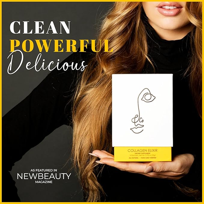 LEMON &amp CO. Liquid Collagen for Women | Collagen Water Mix with 5000mg Marine Collagen Peptides Organic Lemons &amp Vitamin C | Daily Elixir for Skin Nails Hair Gut | No Preservatives No Sug