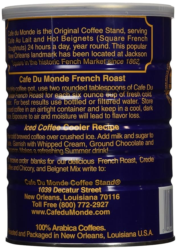 Cafe Du Monde Coffee and Chickory Bundle - New Orleans French Roast Assortment 15 oz Original and 13 oz 2 Piece