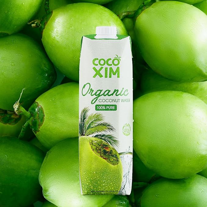 COCOXIM Ready to Drink Organic Coconut Water - 33.8 oz (Pack of 6)| Zero Added Sugar| Natural &amp Fresh with Electrolytes &amp Nutrients