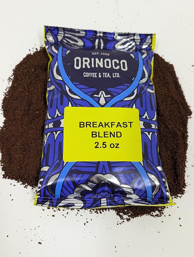 Orinoco Coffee Packets Pre Ground Coffee Packs Breakfast Blend Medium Roast Bulk Bags for Drip Coffee Makers (2.5 oz Bags Pack of 64)