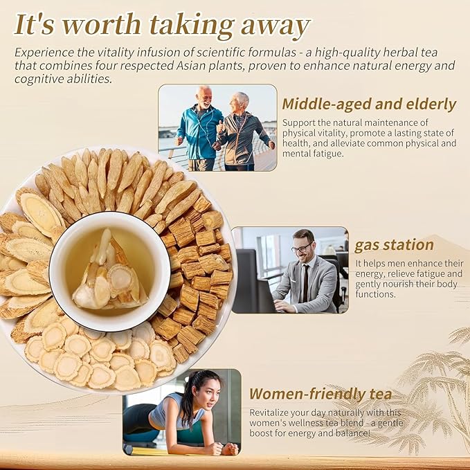 Baihuatang Ginseng Four Treasures Tea 40bags Chinese Herbal Tea Ophiopogon Astragalus Root Codonopsis Root （dang shen) Ginseng tea 黄芪 麦冬 西洋参 党参 元气四宝茶