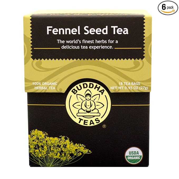 Buddha Teas Fennel Seed Tea 18 Count (Pack of 6)