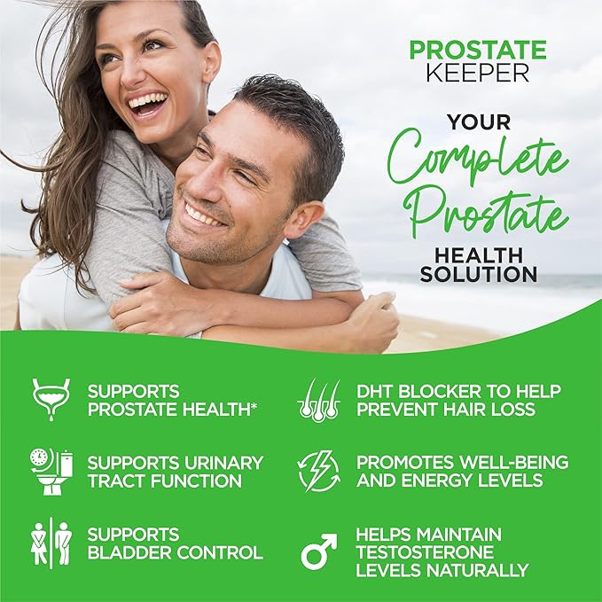 Prostate Support Supplement for Men with Saw Palmetto Pygeum Bark Pumpkin Seed and Zinc Urinary Tract Health and Hair Growth DHT Blocker and Bladder Control 120 Capsules