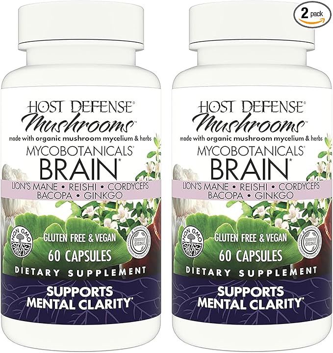 Host Defense MycoBotanicals Brain Capsules 120 ct (Pack of Two 60 ct Units)
