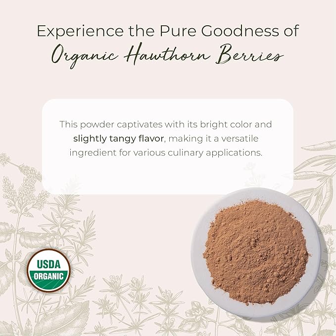 Starwest Botanicals Organic Hawthorn Berry Powder - Dried Herb for Tea Jam &amp Herbal Extracts Certified Kosher Non-GMO - Bulk 1 lb Bag