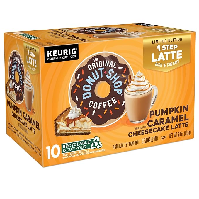 The Original Donut Shop Pumpkin Caramel Cheesecake Latte Keurig Single Serve K-Cup Pods 60 Count