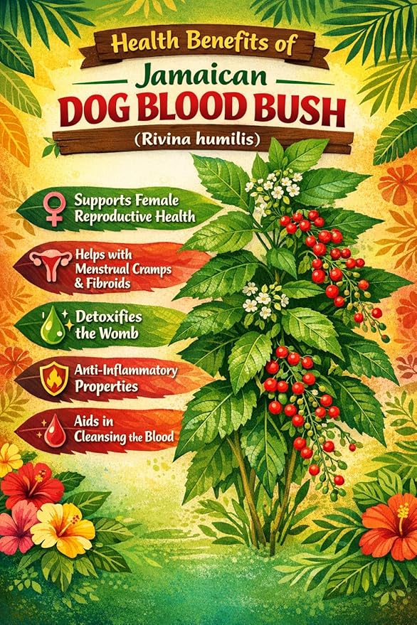 Dog Blood Bush Tea 4oz - Jamaican Wildcrafted Herbal Tea | Traditional Caribbean Bush Medicine | Caffeine Free Wellness Tea | RastaMan Stew
