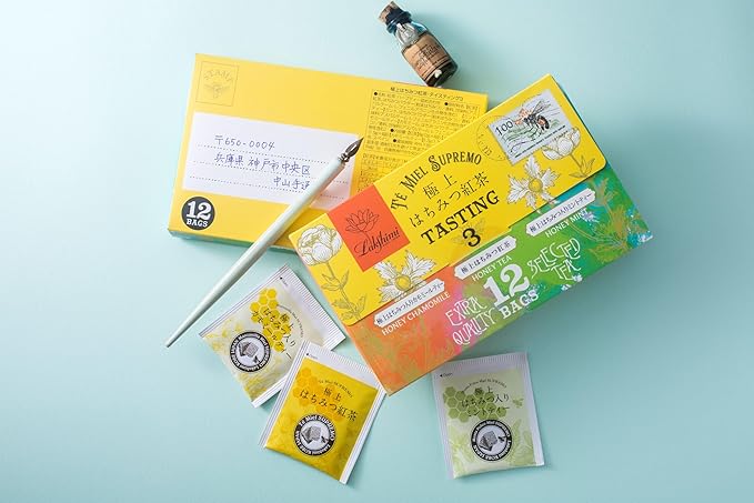 Lakshimi Premium Honey Tea Assortment (3 Flavors: Honey Chamomile Mint) - 12 Bags (4 x 3 Flavors) -Tasting