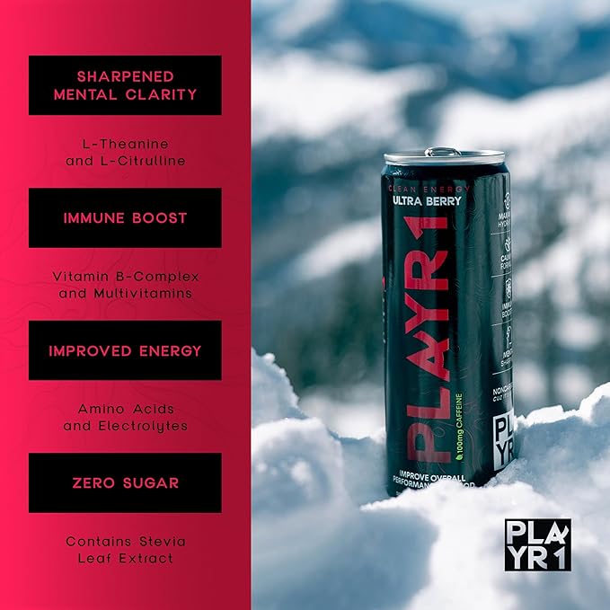 PLAYR1 Ultra Berry Caffeinated 24 Pack