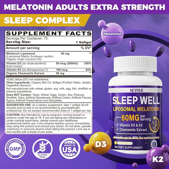 NEVISS Melatonin 50 mg Fast Dissolve Tablets + Melatonin 60mg Softgel