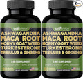 Gade Nutrition Ashwagandha with Maca Root Horny Goat Weed Turkesterone Supplement Tribulus Terrestris Panax Ginseng Pack of 2