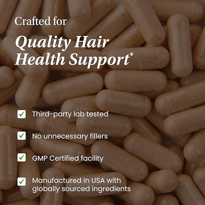 Sandhu's Hair Vitamin with Biotin Collagen Keratin Ashwagandha | Supports Hair Health | for Men &amp Women | 60 Capsules