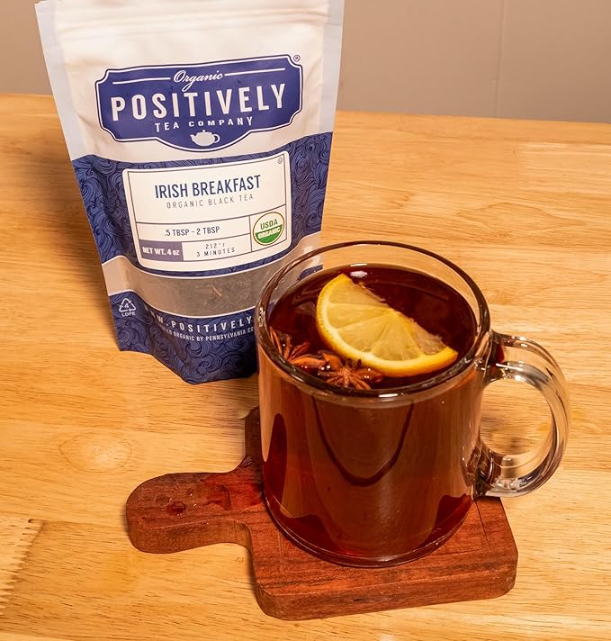 Organic Positively Tea Company Irish Breakfast Black Tea Loose Leaf 16 Ounce