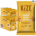 KiZE Energy Bars - Crunchy Peanut Butter - 20-Count - Gluten Free Dairy Free Non-GMO and High Protein Meal Replacement Energy Bars Clean and Simple Food Ingredients - 7g High Protein Snacks (20 Co