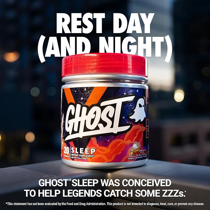 GHOST Sleep Dietary Supplement Apple Pie - Recovery &amp Rest with Premium Ingredients Including Melatonin Colostrum &amp Ashwagandha - Supports Sleep Quality - Gluten-Free &amp Sugar-Free