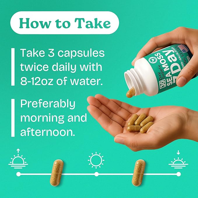Atlantic Naturals Sea Moss Capsules – 7 Day Herbal Blend for Liver &amp Gallbladder Wellness – with Dandelion Root Milk Thistle Burdock Root Red Clover &amp Chanca Piedra – 180 Count Sea Moss Cap