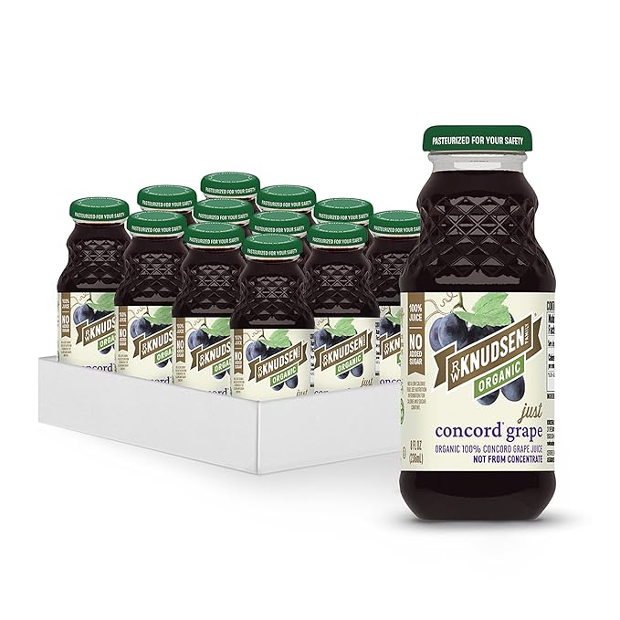 R.W. Knudsen Organic Just Concord Grape Juice 8 fl oz (12 Pack)
