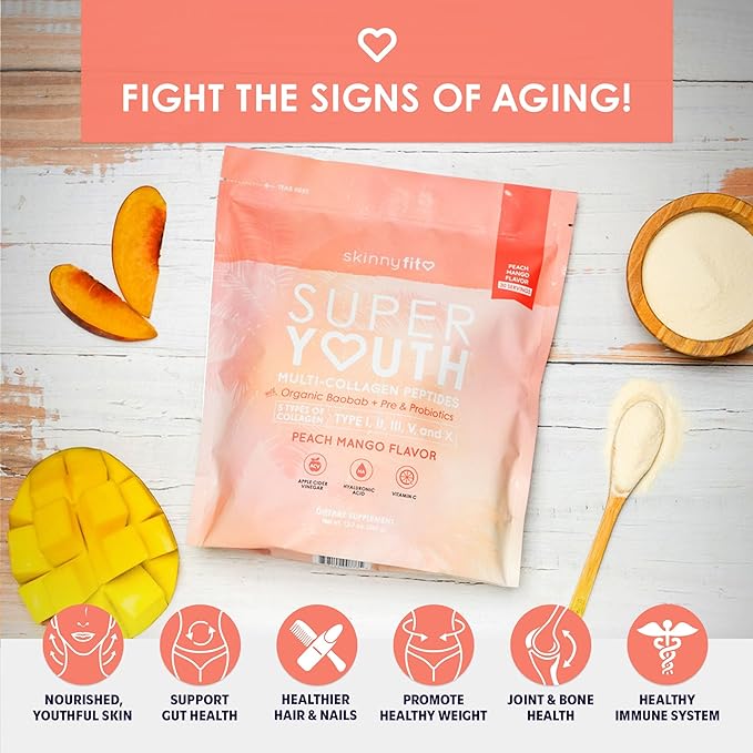 SkinnyFit Super Youth Tropical Punch &amp Super Youth Peach Mango Collagen Bundle