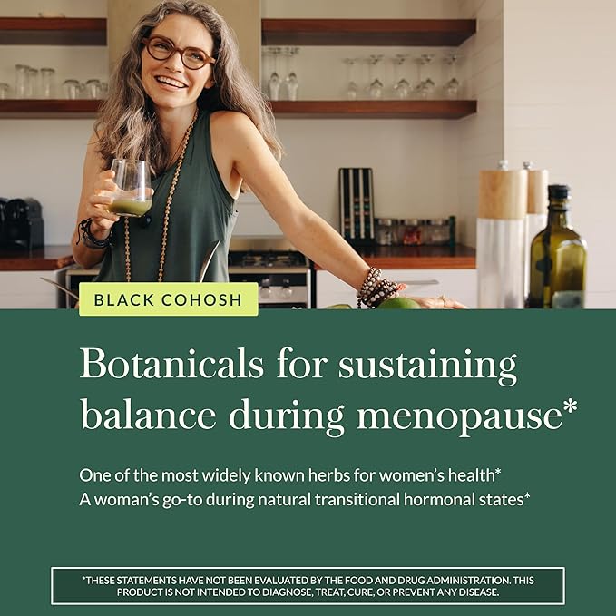 Gaia Herbs Black Cohosh - Menopause Support Supplement to Help Support Hormone Balance &amp Health for Women* - with Black Cohosh - 60 Vegan Liquid Phyto-Caps (60 Servings)