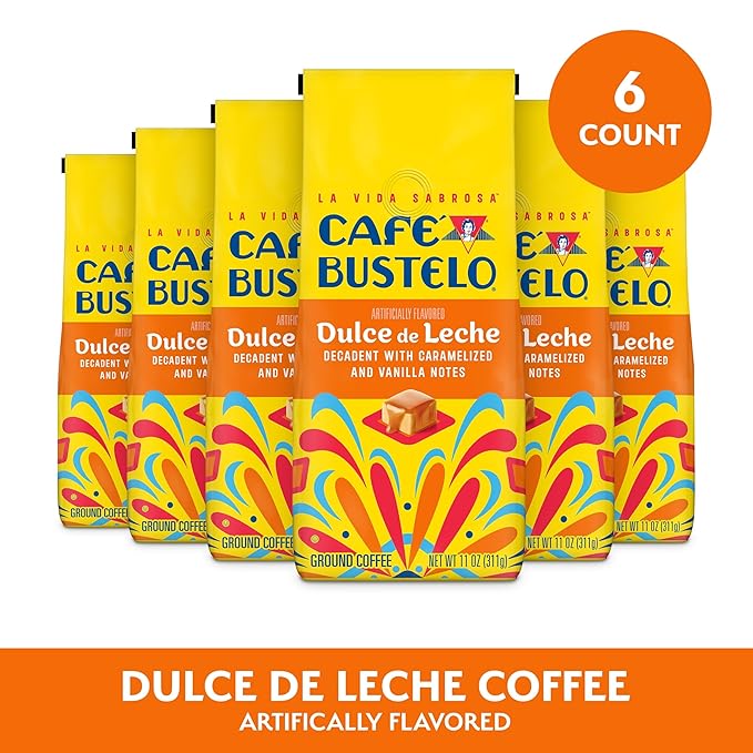 Café Bustelo Dulce de Leche Artificially Flavored Ground Coffee 11-Oz. Bag (Pack of 6)
