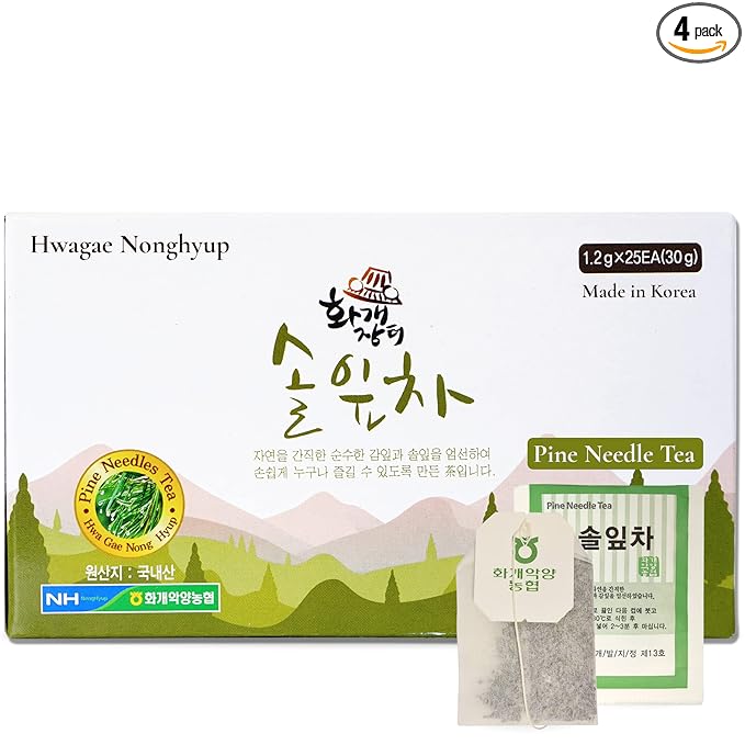 Organic Seasonal Pine Needle Tea (4 Box (100Tea Bag))