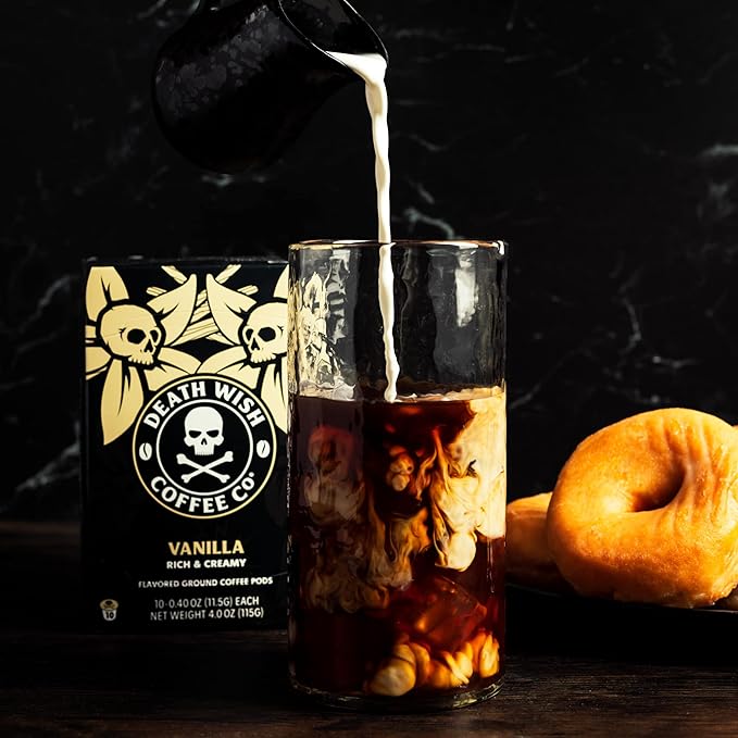 Death Wish Coffee Single Serve Coffee Pods - Vanilla Pods (10 Count) (Pack of 2)