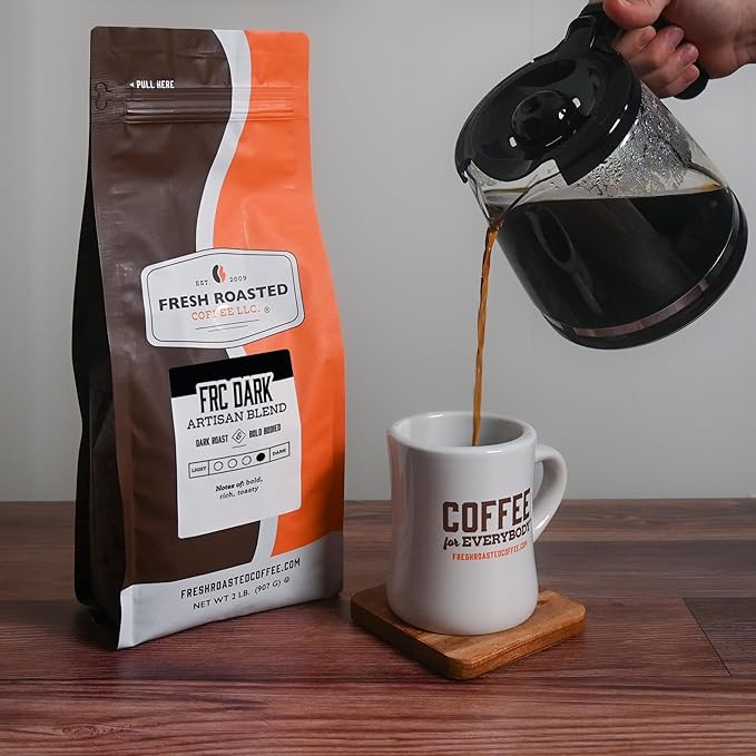 Fresh Roasted Coffee FRC Dark Roast Blend 2 lb (32 oz) Kosher Whole Bean