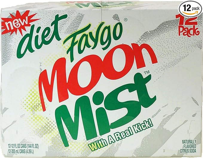 Faygo Moon Mist DIET citrus soda pop 12-fluid ounce cans 12-pack suitcase box