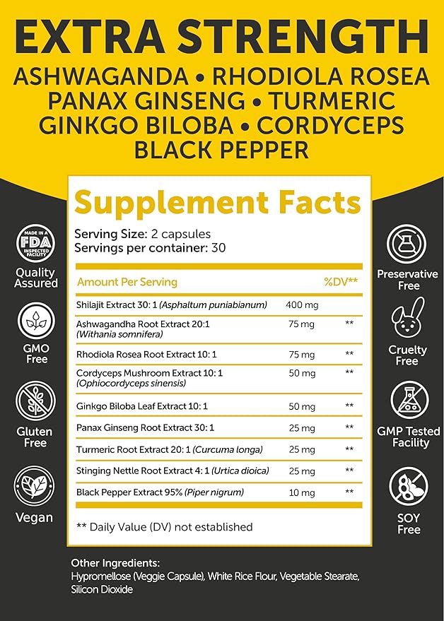 Lunakai USA Made Collagen Gummies &amp Shilajit Capsules Bundle - Hair Skin Nails and Energy Support