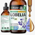 BIO KRAUTER Lobelia Tincture for Lung Cleanse &amp Detox - Pure Vegan Lobelia Herb Liquid Extract - 4 Fl.Oz 168 Days of Supply - Respiratory Support Supplement - Alcohol &amp Sugar Free Non-GMO