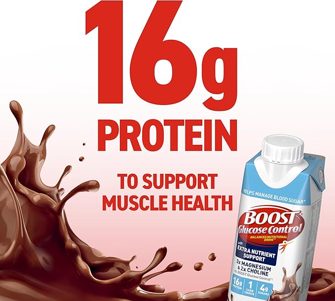 BOOST Glucose Control Ready to Drink Nutritional Drinks with Extra Nutrient Support DrinkRich Chocolate8 Fl Oz(Pack of 48)