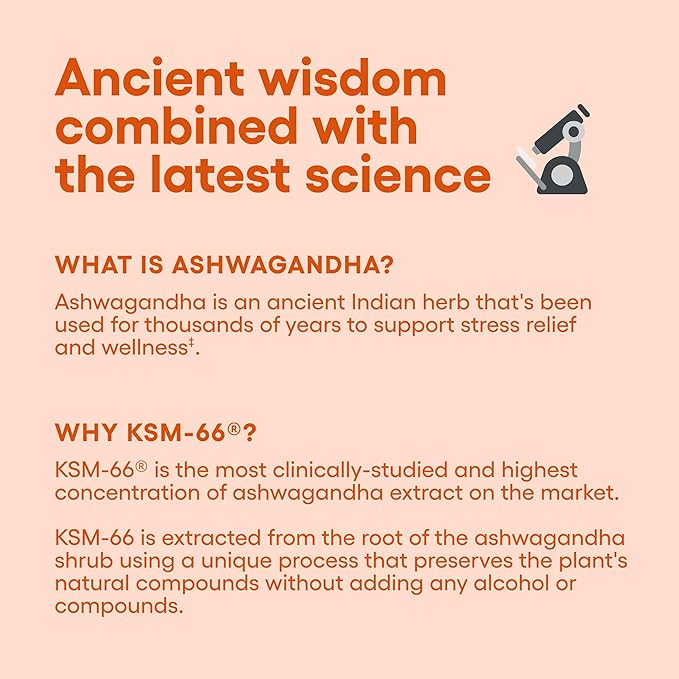 Physician's CHOICE KSM-66 Ashwagandha Root Powder Extract 1000mg - Organic - with Black Pepper for Maximum Absorption - 5% Withanolides - Stress Mood &amp Athletic Support - 60 Vegan Capsules