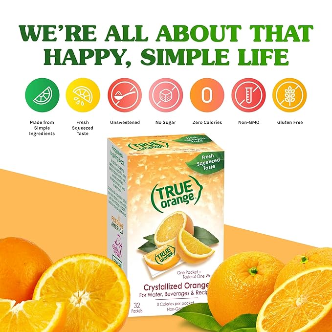 True Orange 500ct (Pack of 1) - Water Enhancer - Bulk Dispenser - 0 Calorie Drink Mix Packets For Water - Orange Flavoring Powder Packets