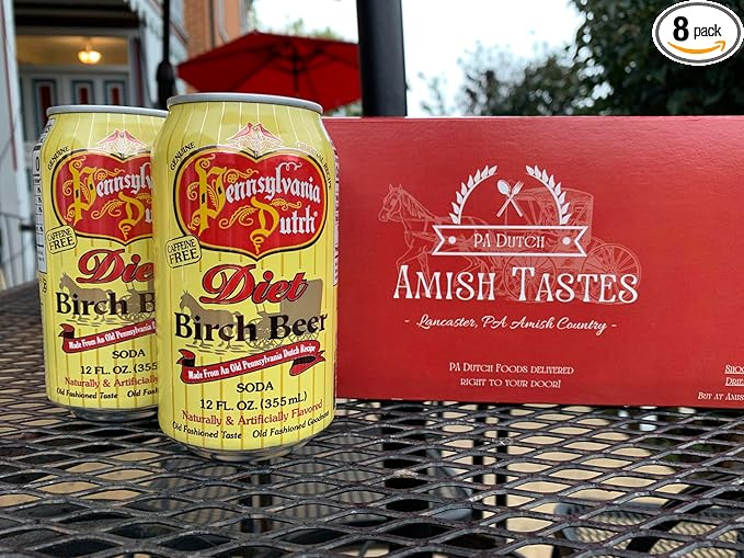 AmishTastes PA Dutch Diet Birch Beer in Horse 'n Buggy Box Protected With High-Density Foam 12 Oz. (8ct Box)