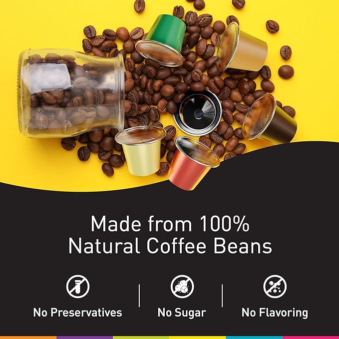 Bestpresso Coffee for Nespresso Original Machine 120 pods Certified Genuine Espresso Arabica Blend (Light Intensity) Pods Compatible with Nespresso Original 60 Days Satisfaction Guarantee
