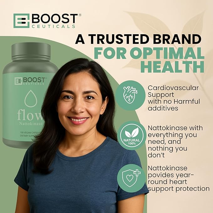 Nattokinase 4000 FU 100 Capsules | Vegan No K2 No Fillers | Clean Enzyme for Circulation &amp Blood Thinner &amp Blood Flow Support | BoostCeuticals