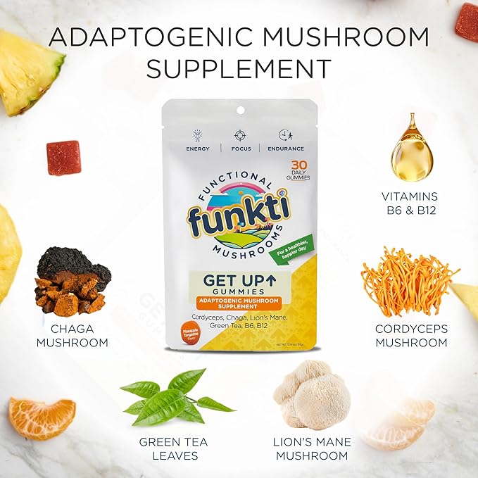 Get Up Mushroom Gummies for Focus &amp Get Down Gummies for Sleep Bundle 60ct