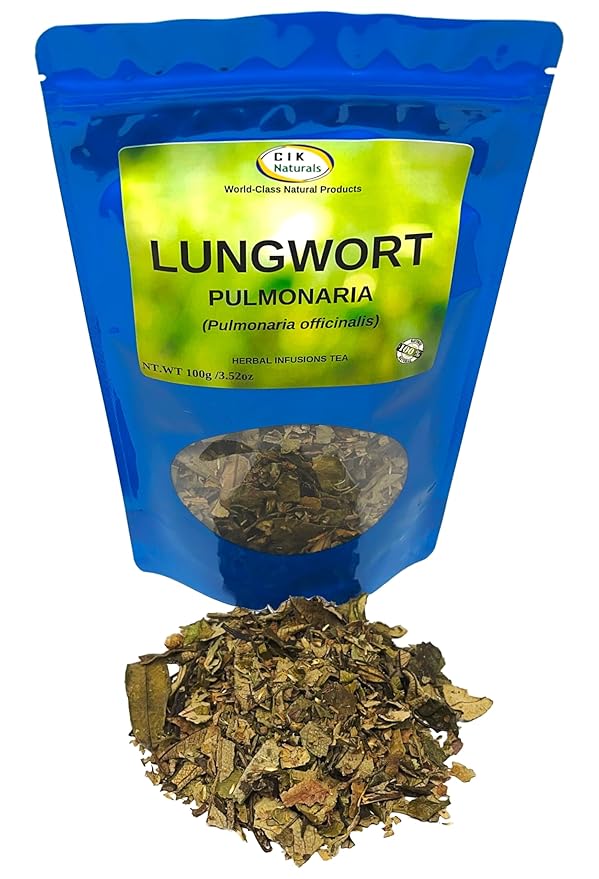 CIK Naturals Lungwort Herb Pulmonaria tea Herbal Infusions (100g) Zip-lock bag Pulmonaria officinalis