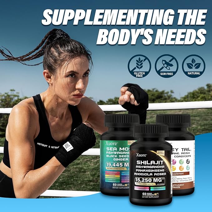 ShilajitSea Moss Black Seed OilMushroom &amp Herb Supplement with Lions Mane Turkey Tail Reishi Cordyceps Chaga Ashwagandha Ginger Rhodiola Rosea &amp Panax GinsengAll in One Supplement.