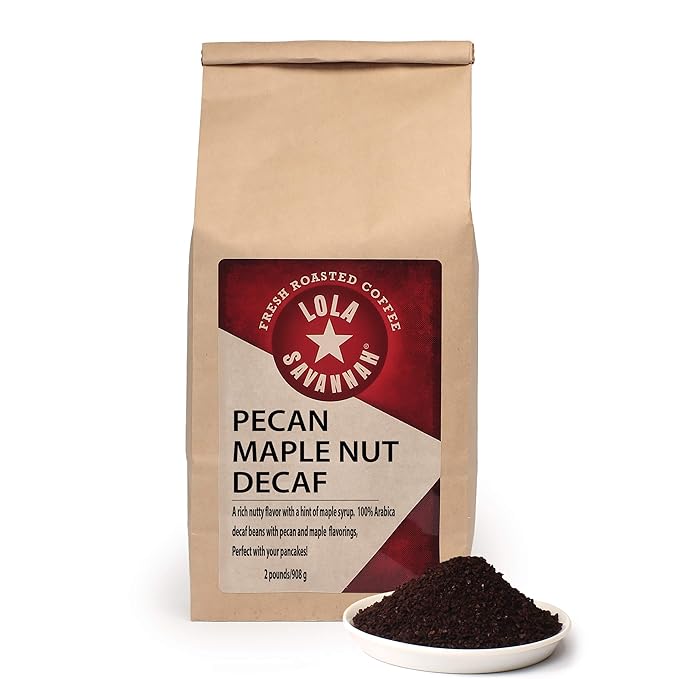 Lola Savannah Pecan Maple Nut Flavored Ground Decaf Coffee 2lb