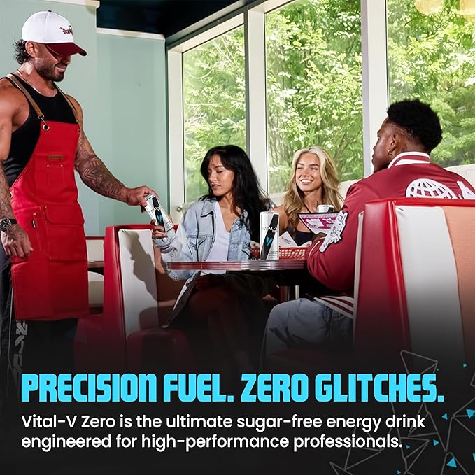 Vital-V Zero Premium Sugar Free Energy Drink with Taurine and B-Vitamins 0 Calories