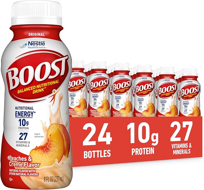 BOOST Original Ready to Drink Nutritional Drinks Peaches &amp Creme 8 Fl Oz (Pack of 24)