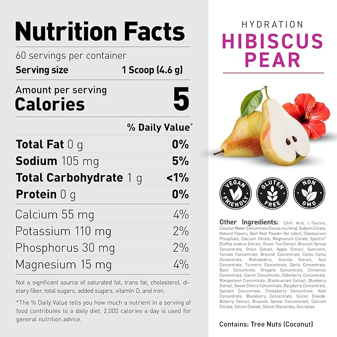 Kaged Hydration Drink Mix | Sugar Free | Tastes Amazing | 5 Key Electrolytes 60 Servings