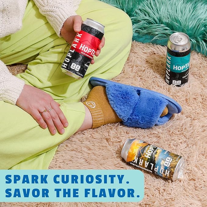 HOPLARK Sparkling HopTea – The RELAX PACK – Tall 16fl oz cans (Pack of 12) – Sampler Variety Pack with Chamomile Hibiscus and Spruce Tips – Zero Calorie – Unsweetened